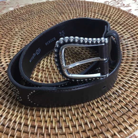 Brighton Brown Leather Belt Studded Leather Size M-L 34 main image 6